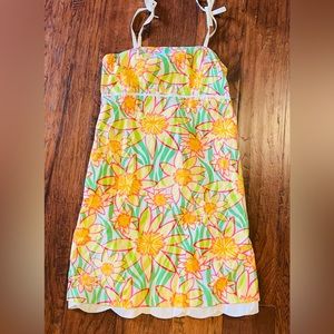 Girls Lily Pulitzer Yellow Floral Sundress size 14